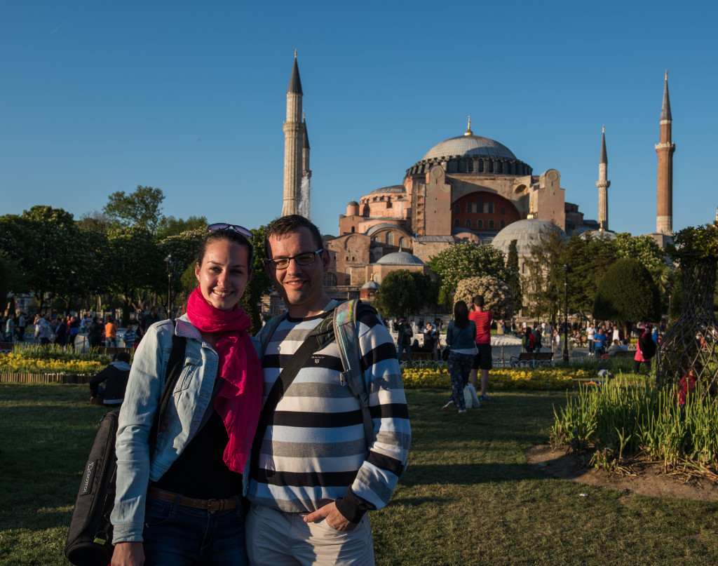 My a v pozadí Hagia Sofia